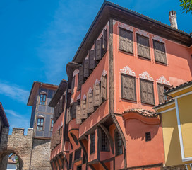 Views along the cobblestoned streets of the charming historical old town of Plovdiv, Bulgaria
