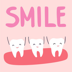 Children dentistry vector illustration