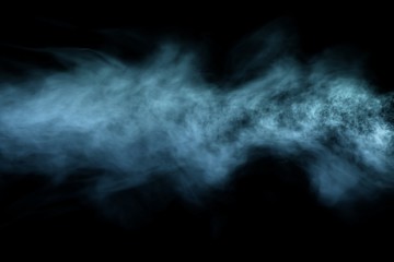 Beautiful 3D illustration of magic dark line of smoke isolated on black background