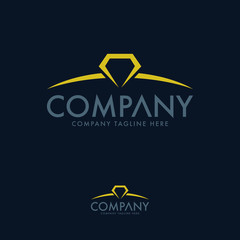 Diamond and jewellery logo design vector