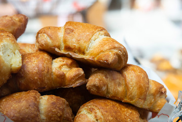 Bread on market shelf.