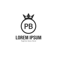 Initial PB logo template with modern frame. Minimalist PB letter logo vector illustration