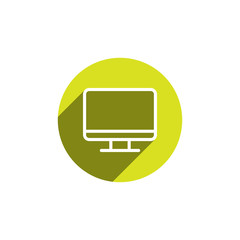 PC icon in flat design. Pc monitor, display, computer screen symbols. Desktop computer for your website and app design.