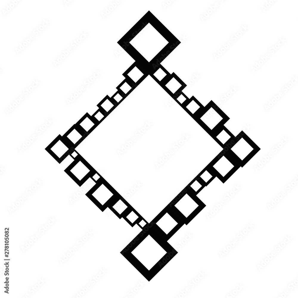 Poster minimal modern abstract square frame background template - black and white geometrical vector graphi