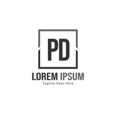 Obraz premium Initial PD logo template with modern frame. Minimalist PD letter logo vector illustration