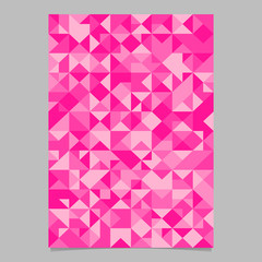 Fototapeta premium Seamless triangle poster template - abstract pink vector brochure background illustration