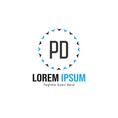 Fototapeta premium Initial PD logo template with modern frame. Minimalist PD letter logo vector illustration