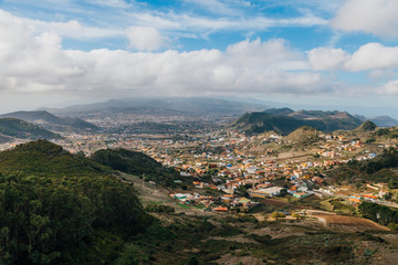 Fototapeta na wymiar Beautiful view on the village of Las Mercedes in the mountainous park Anaga in Tenerife in the Canaries