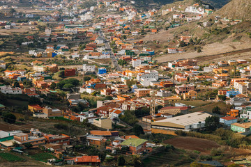 Beautiful view on the village of Las Mercedes in the mountainous park Anaga in Tenerife in the...