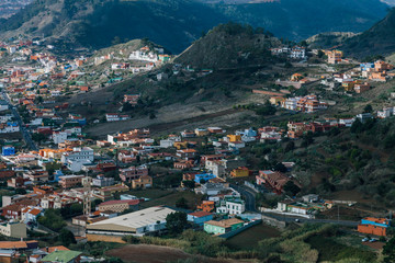 Fototapeta na wymiar Beautiful view on the village of Las Mercedes in the mountainous park Anaga in Tenerife in the Canaries