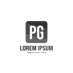 Obraz premium Initial PG logo template with modern frame. Minimalist PG letter logo vector illustration