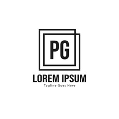 Fototapeta premium Initial PG logo template with modern frame. Minimalist PG letter logo vector illustration