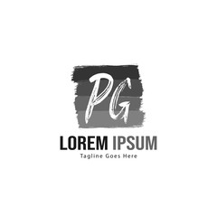 Initial PG logo template with modern frame. Minimalist PG letter logo vector illustration