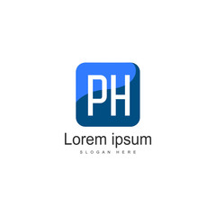Obraz premium Initial PH logo template with modern frame. Minimalist PH letter logo vector illustration