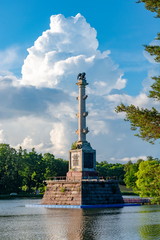 Chesme Column on the island of Grand Pond in Catherine park, Tsarskoe Selo (Pushkin), St....