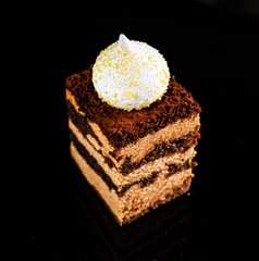 pastry on the black background