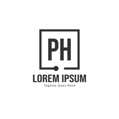 Obraz premium Initial PH logo template with modern frame. Minimalist PH letter logo vector illustration