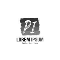 Initial PI logo template with modern frame. Minimalist PI letter logo vector illustration