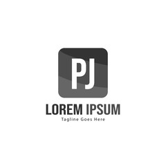 Initial PJ logo template with modern frame. Minimalist PJ letter logo vector illustration
