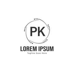 Obraz premium Initial PK logo template with modern frame. Minimalist PK letter logo vector illustration
