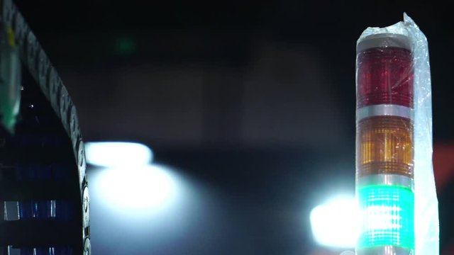 Close-up of the robots being used as part of the industry in the current account footage 4K