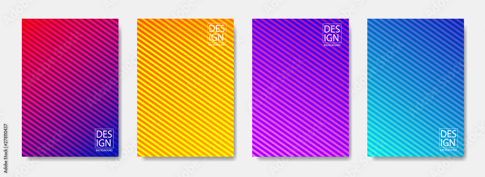 Aufkleber trendy gradient abstract line pattern background cover design.modern background design with trendy a