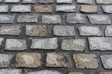 Stones covering the street in a old town