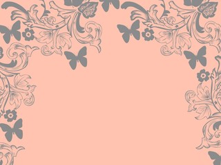 abstract floral background with flowers and leaves