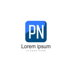 Initial PN logo template with modern frame. Minimalist PN letter logo vector illustration