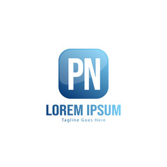Initial PN logo template with modern frame. Minimalist PN letter logo vector illustration