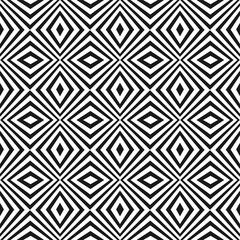 Vector striped seamless pattern. Black and white stripes, lines, rhombuses