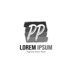 Initial PP logo template with modern frame. Minimalist PP letter logo vector illustration