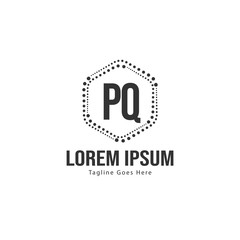 Initial PQ logo template with modern frame. Minimalist PQ letter logo vector illustration