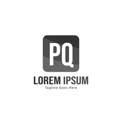 Initial PQ logo template with modern frame. Minimalist PQ letter logo vector illustration