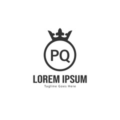 Initial PQ logo template with modern frame. Minimalist PQ letter logo vector illustration