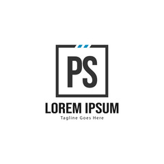 Obraz premium Initial PS logo template with modern frame. Minimalist PS letter logo vector illustration