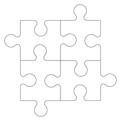 Puzzle icon in trendy style design. Vector graphic illustration.