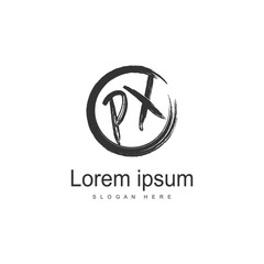 Initial PX logo template with modern frame. Minimalist PX letter logo vector illustration