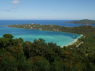 Stunning view of Magens Bay, viewed from an overlook at St Thomas, US Virgin Islands.