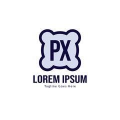 Obraz premium Initial PX logo template with modern frame. Minimalist PX letter logo vector illustration