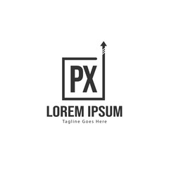 Initial PX logo template with modern frame. Minimalist PX letter logo vector illustration