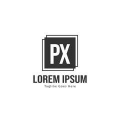 Fototapeta premium Initial PX logo template with modern frame. Minimalist PX letter logo vector illustration