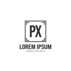 Initial PX logo template with modern frame. Minimalist PX letter logo vector illustration