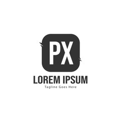 Initial PX logo template with modern frame. Minimalist PX letter logo vector illustration