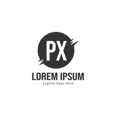 Initial PX logo template with modern frame. Minimalist PX letter logo vector illustration