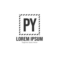 Fototapeta premium Initial PY logo template with modern frame. Minimalist PY letter logo vector illustration