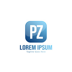 Initial PZ logo template with modern frame. Minimalist PZ letter logo vector illustration