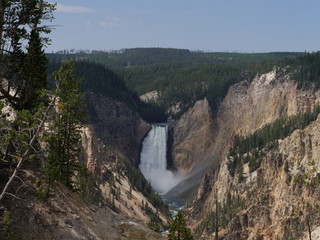 Lower Falls in the late afternoon shadows, Yellowstone National Park, Wyoming.