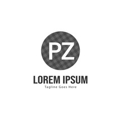 Obraz premium Initial PZ logo template with modern frame. Minimalist PZ letter logo vector illustration