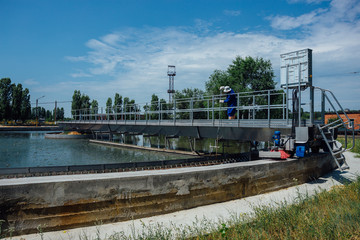 Fototapeta premium Modern urban sewage treatment plant
